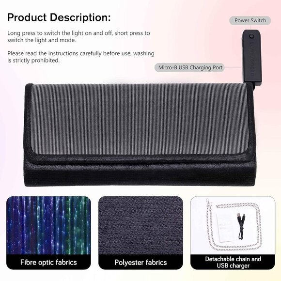 Elegant LED Light Up Purse with 11 Color Options - Ideal for Graduations & Proms - Picture 6 of 9